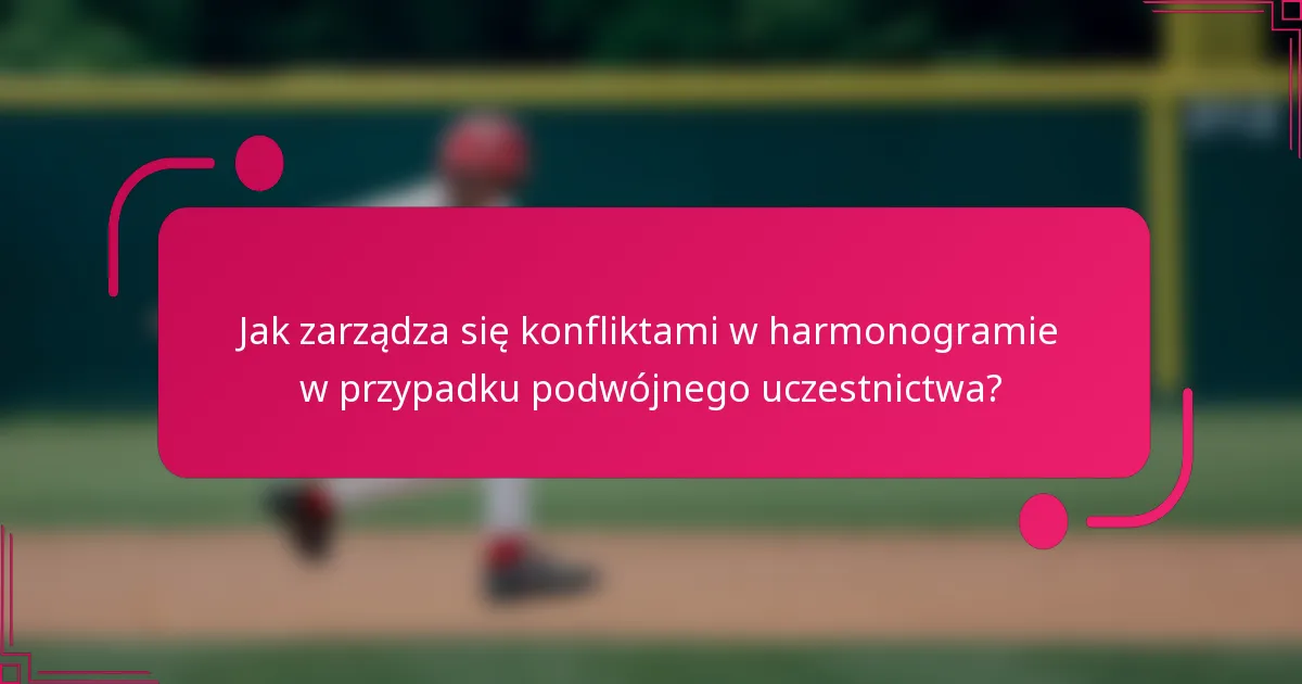 Jak zarządza się konfliktami w harmonogramie w przypadku podwójnego uczestnictwa?